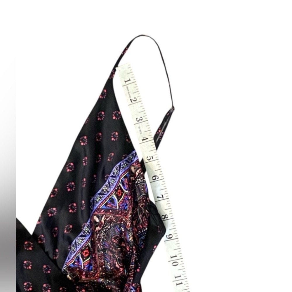Free People Cabbage Rose Black Multi Print Jumpsuit Boho Style Size 2 - Picture 5 of 13
